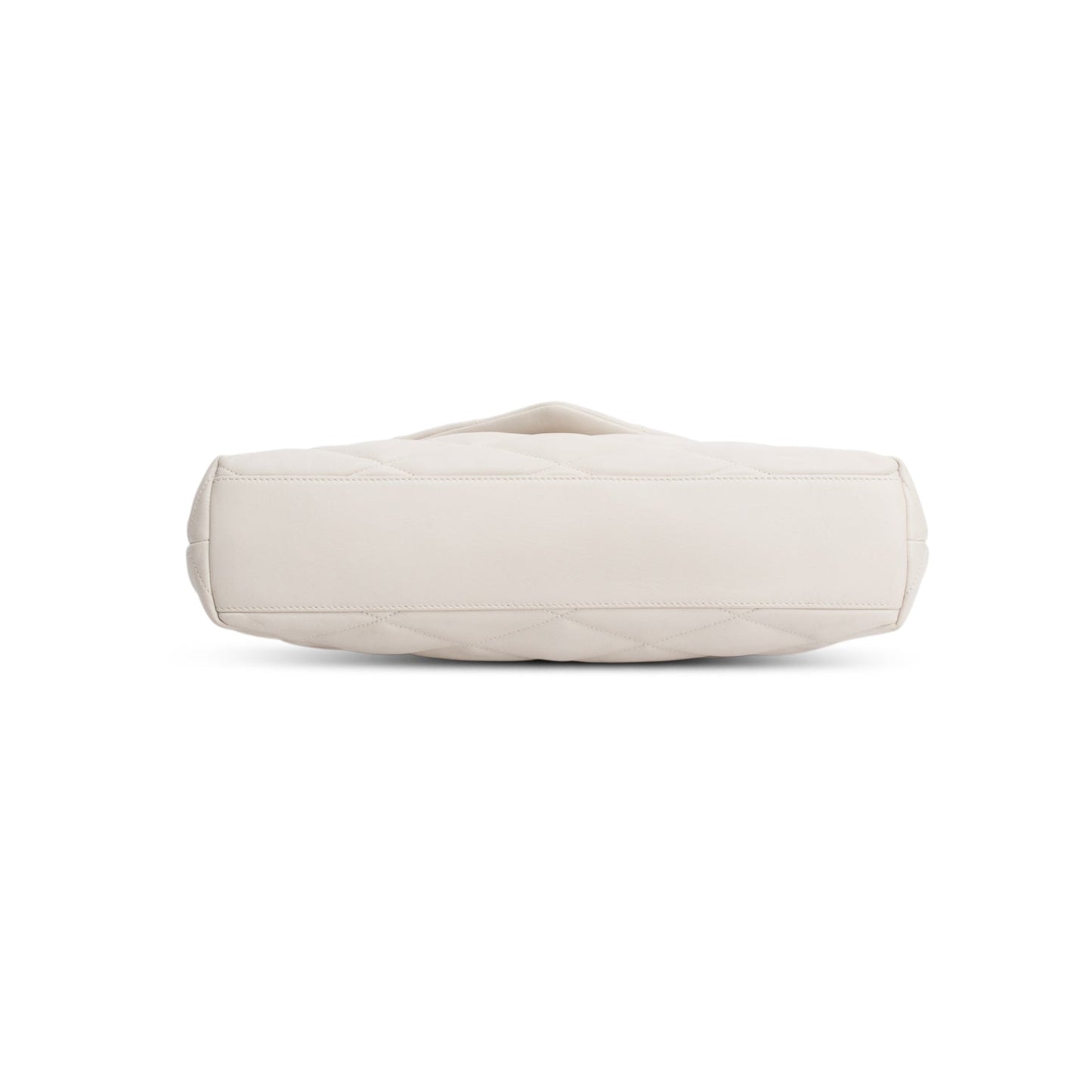 Saint Laurent 2021 Cream Lambskin Sade Puffer Envelope Clutch
