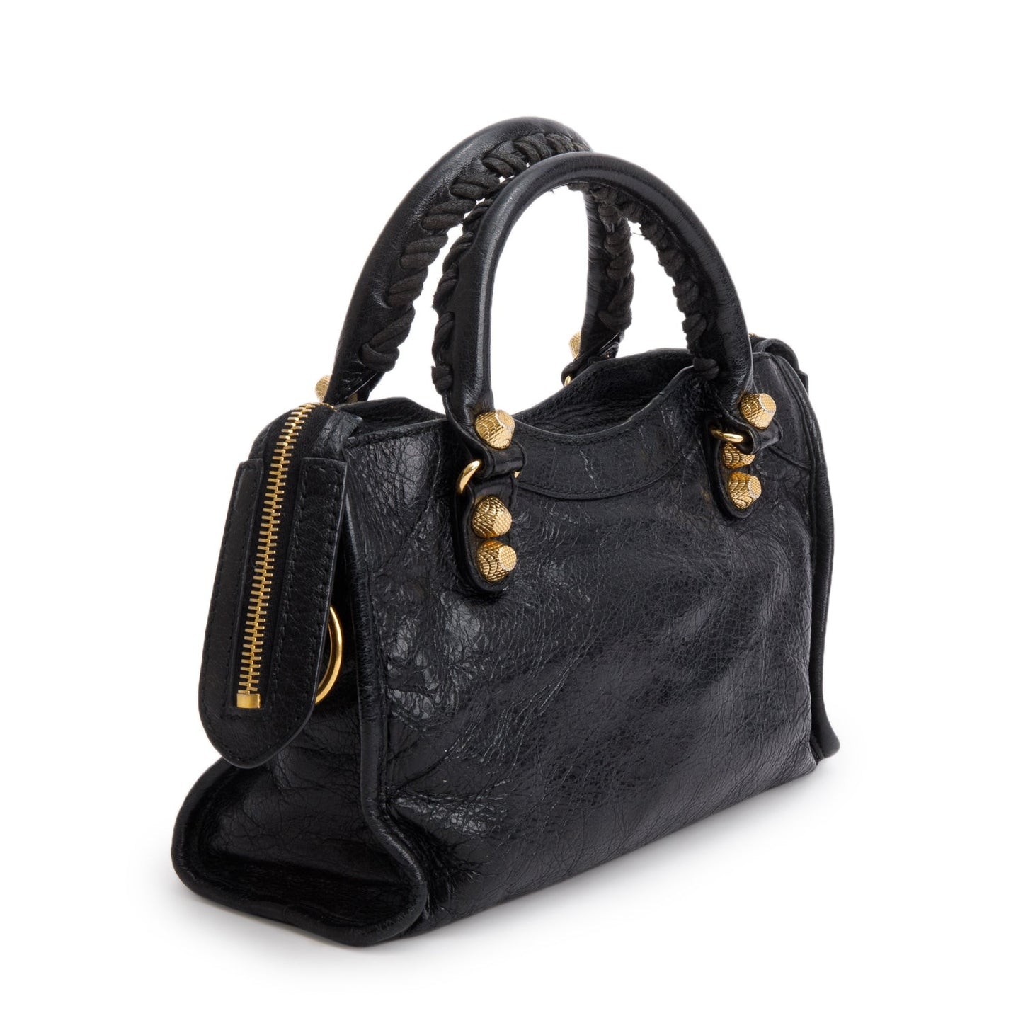 Balenciaga Black Arena Lambskin Leather Classic Mini City Bag