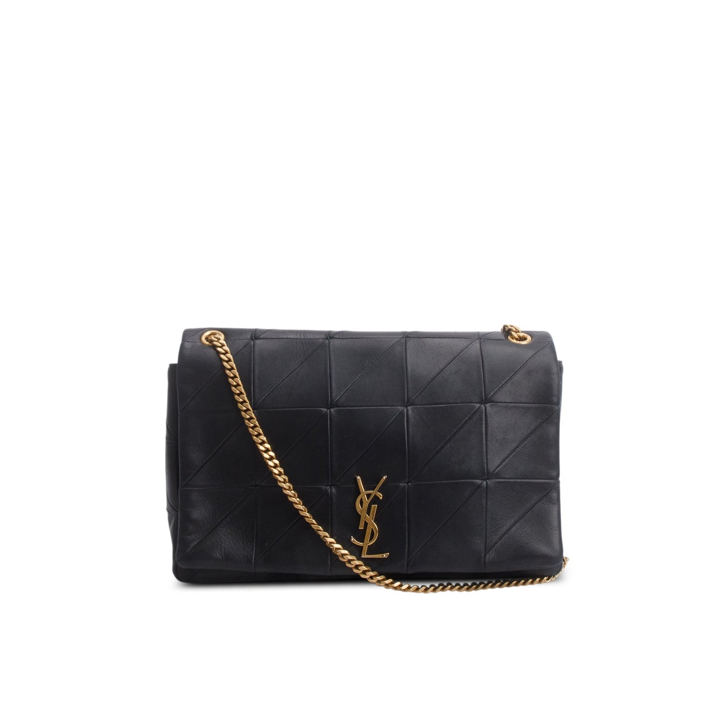Saint Laurent Black Lambskin Matelasse Monogram Large Jamie 4.3 Shoulder Bag