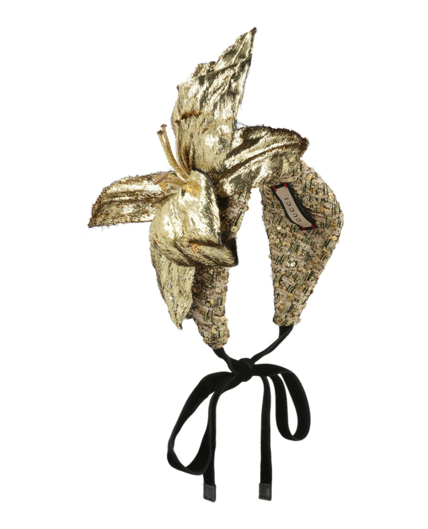 Gucci Womens Metallic Floral Statement Headband