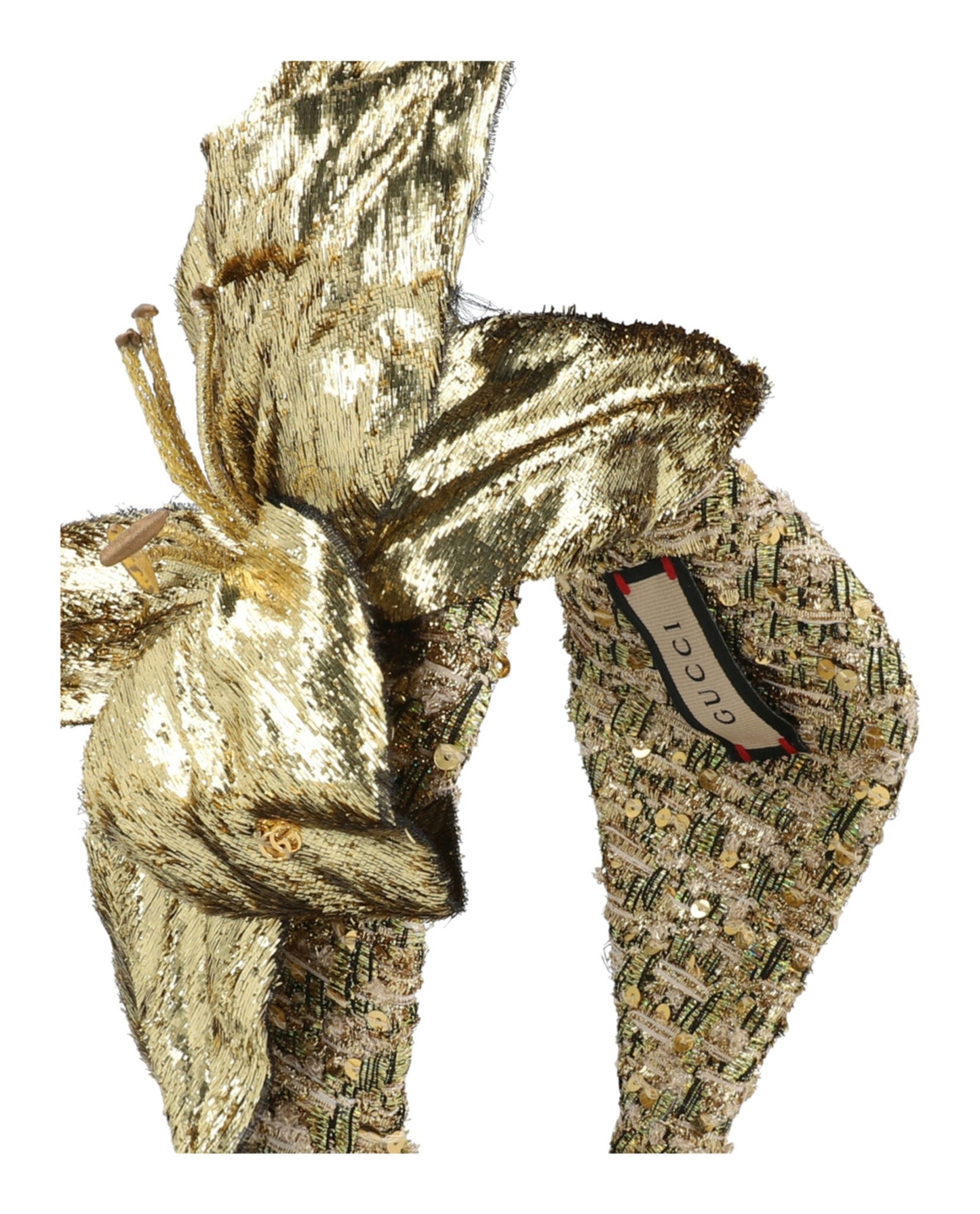 Gucci Womens Metallic Floral Statement Headband