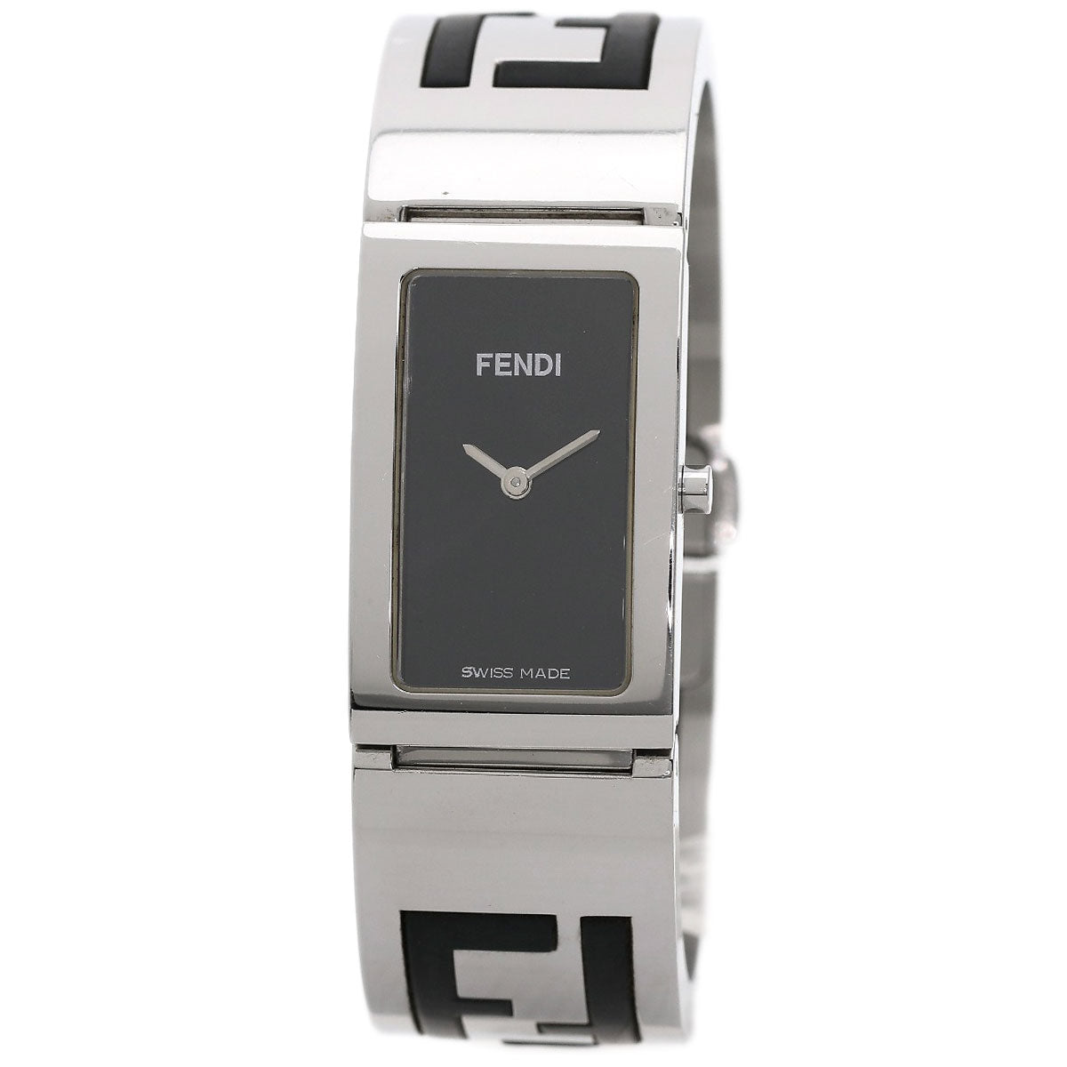 FENDI Watches Quartz 3250L Stainless Steel , Stainless Steel Silver Bangle watch black dial Women