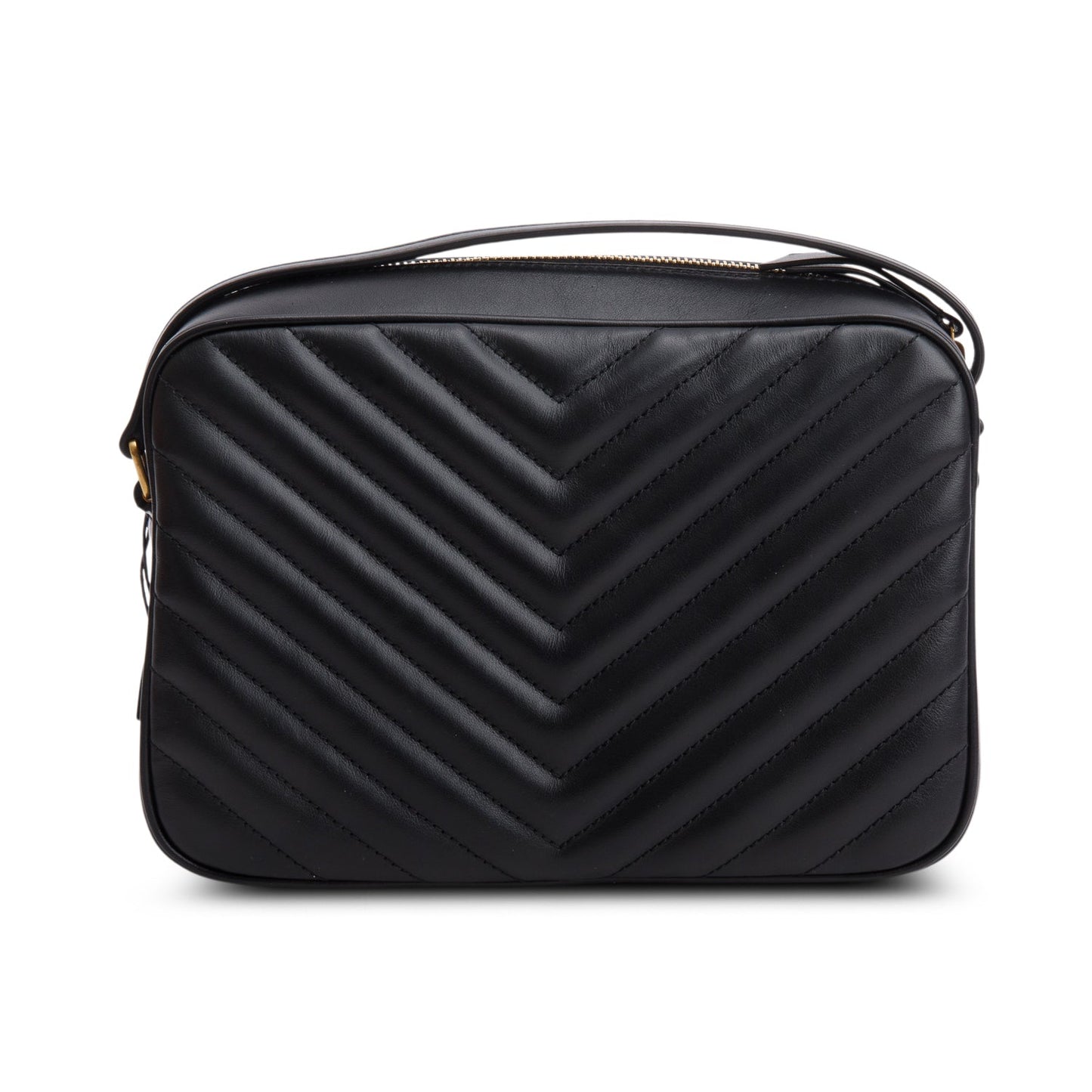 Saint Laurent 2022 Black Calfskin Matelasse Monogram Lou Camera Bag