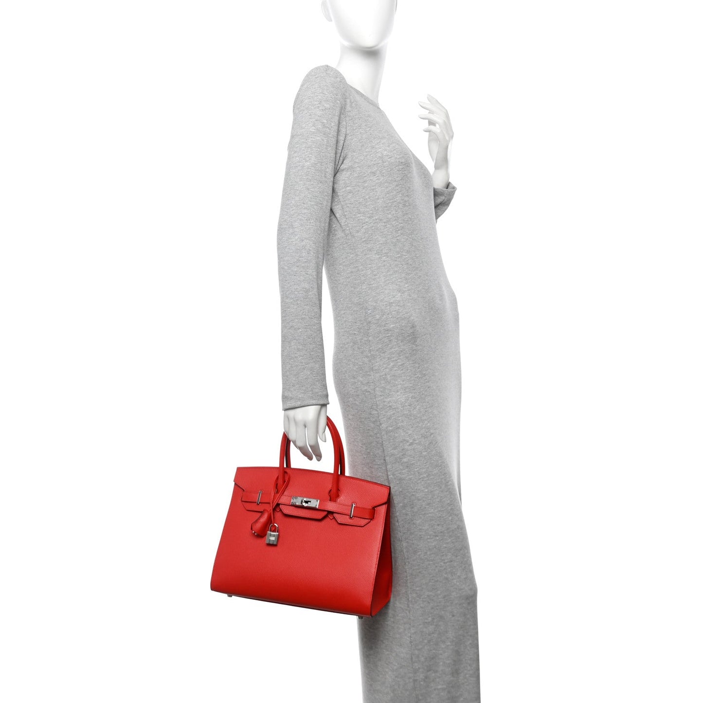 Hermes Epsom Sellier Birkin 30 Rouge De Coeur