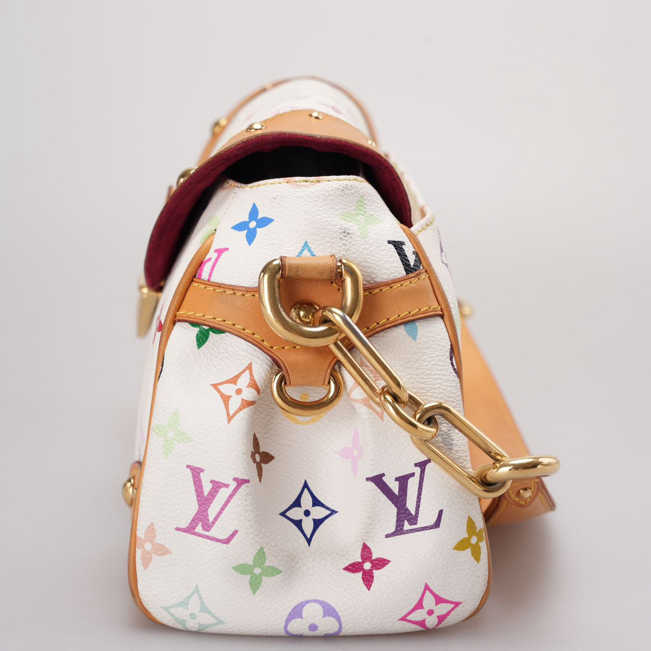 Louis Vuitton  White Monogram Multicolore Beverly MM Blanco