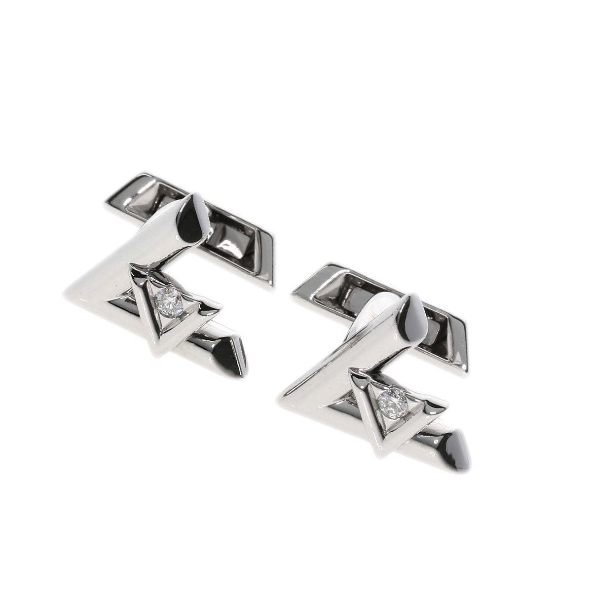 LOUIS VUITTON cuffs K18WG Silver Volt One Diamond mens