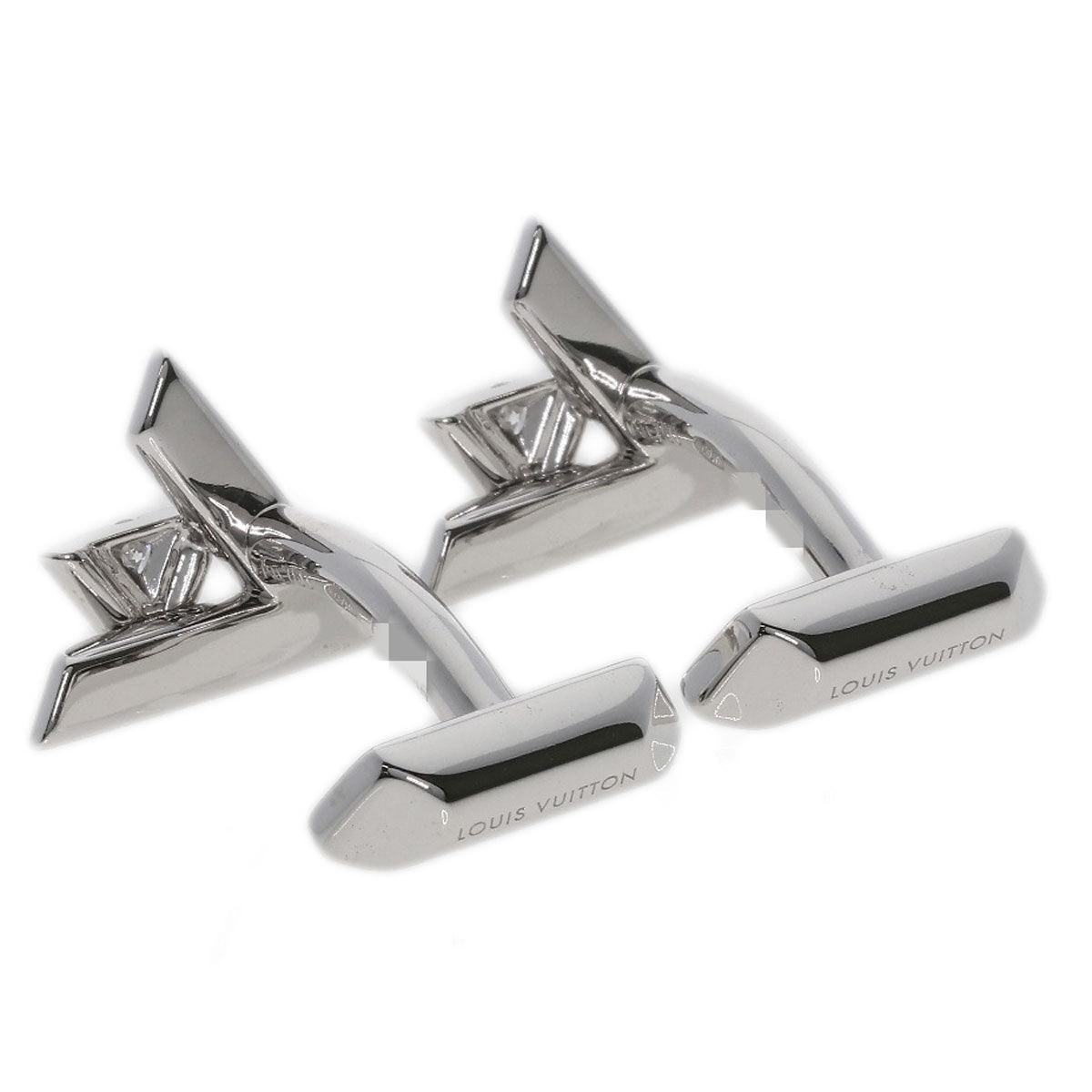 LOUIS VUITTON cuffs K18WG Silver Volt One Diamond mens