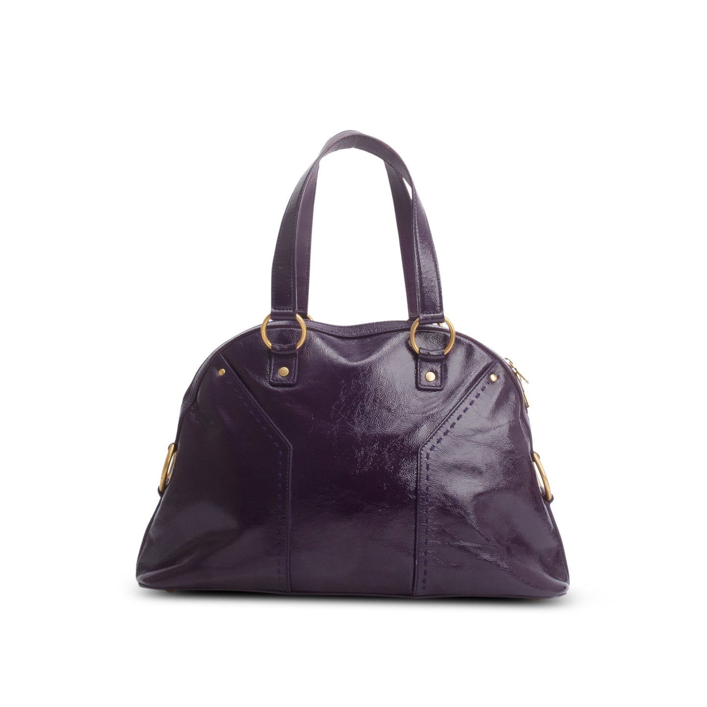 Saint Laurent Purple Patent Leather Muse Bag