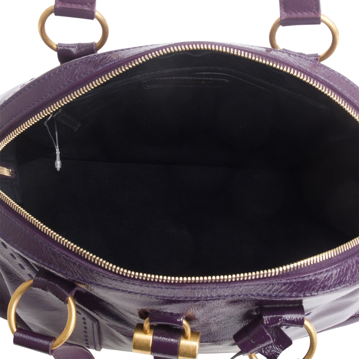 Saint Laurent Purple Patent Leather Muse Bag