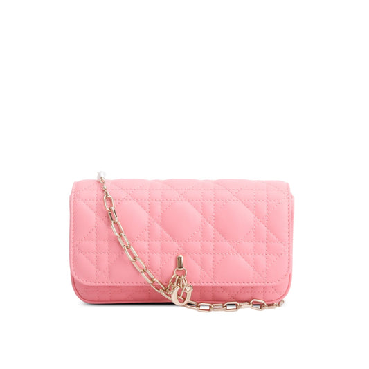 Christian Dior 2026 Pink Lambskin Cannage Dior Talk Phone Pouch