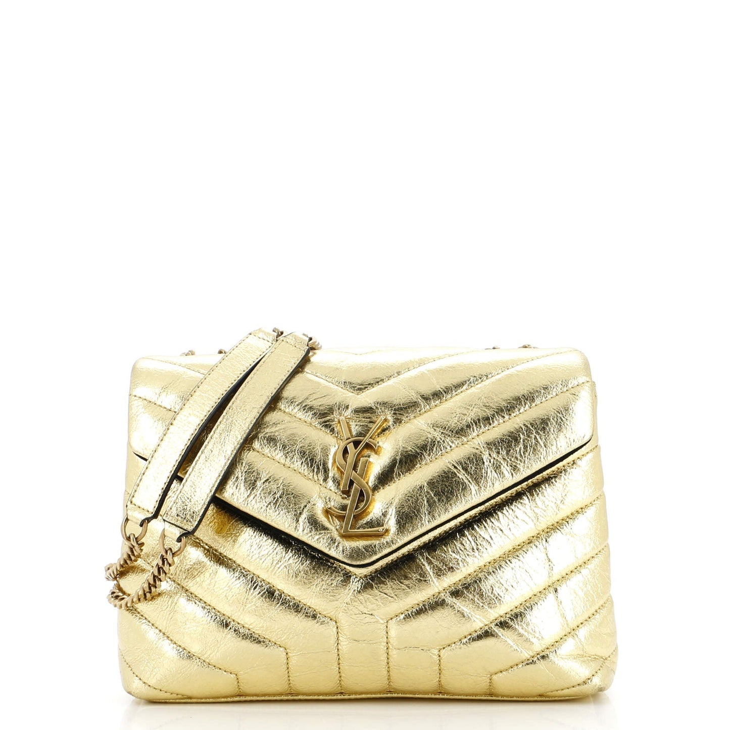 Luxury Saint Laurent Trending 2025 Loulou Shoulder Bag Matelasse Chevron Patent Small