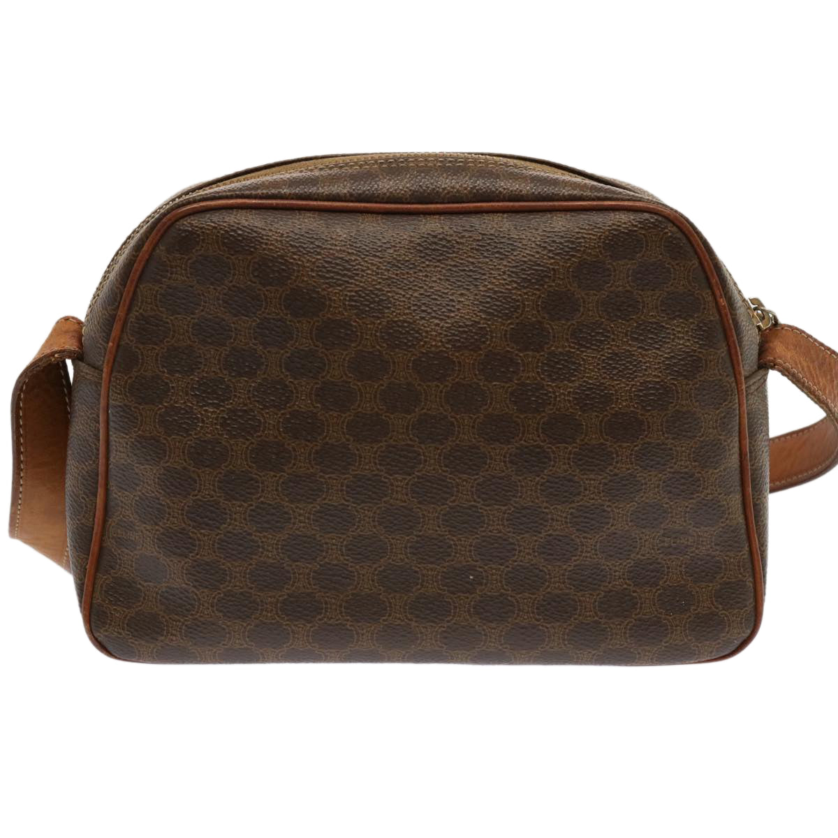 Luxury CELINE Macadam Canvas Shoulder Bag PVC Brown  70317