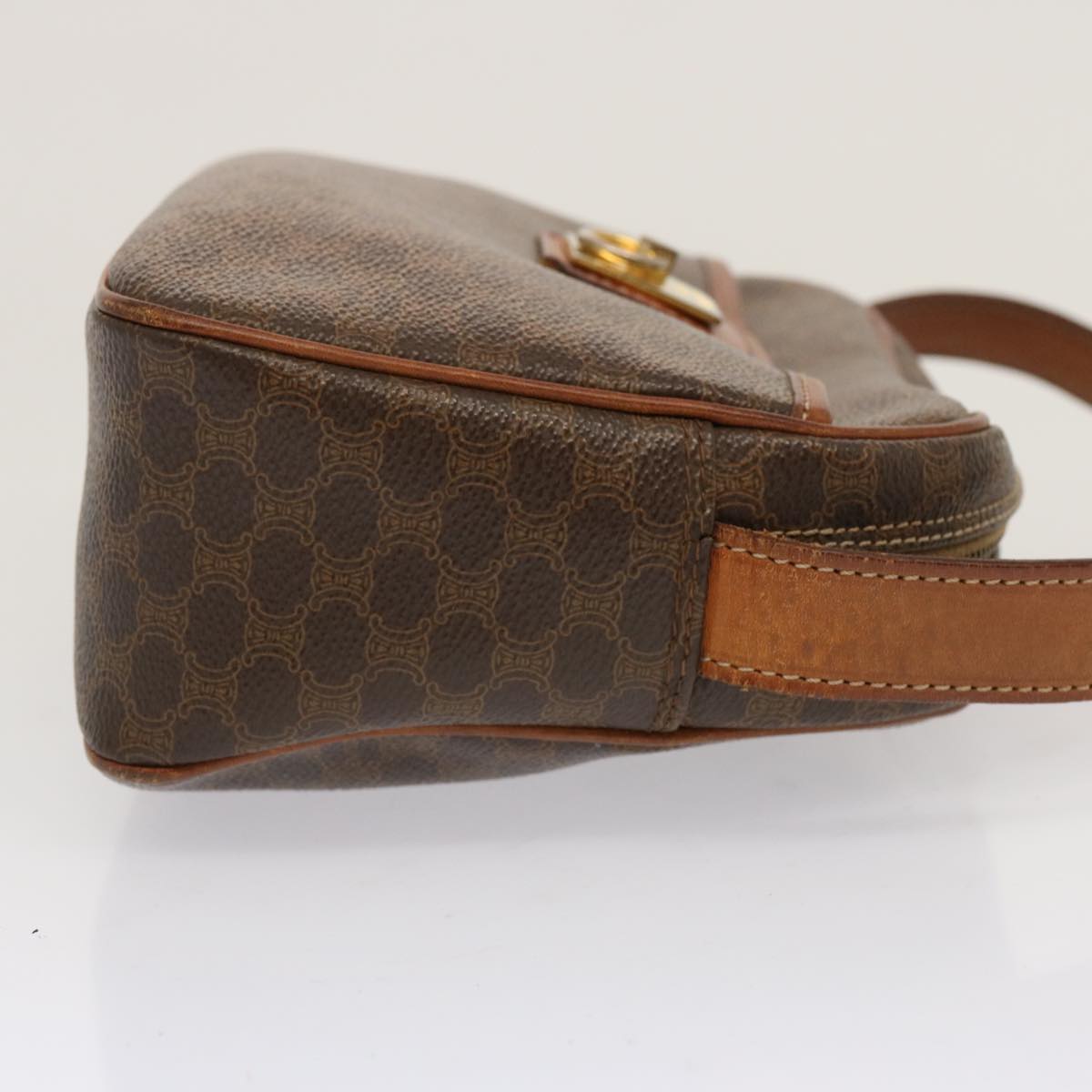 Luxury CELINE Macadam Canvas Shoulder Bag PVC Brown  70317