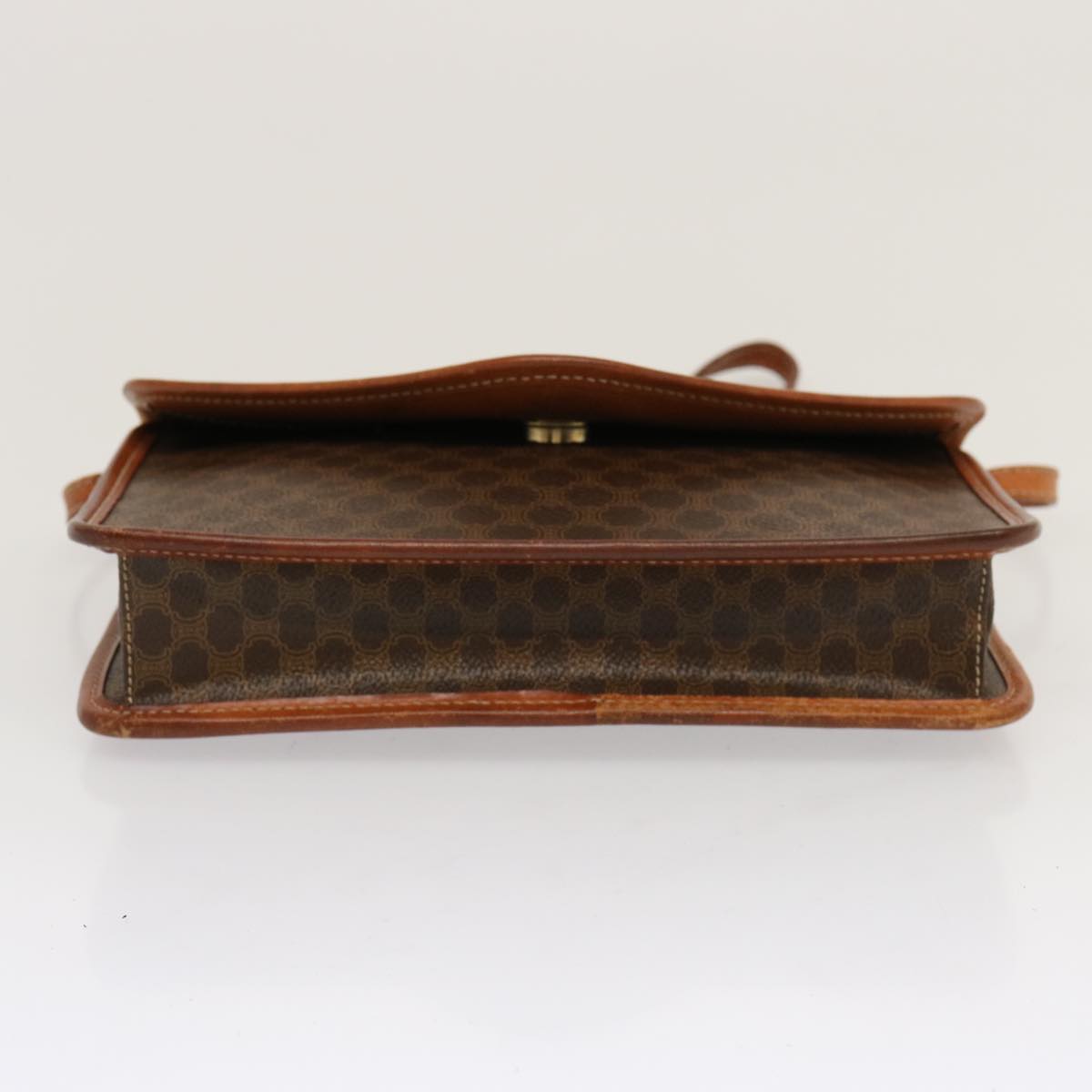 Luxury CELINE Macadam Canvas Shoulder Bag PVC Brown  70324