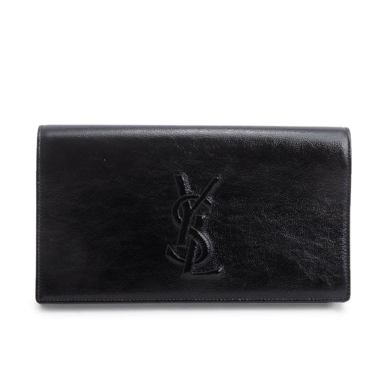 Saint Laurent Black Patent Leather Belle de Jour Clutch