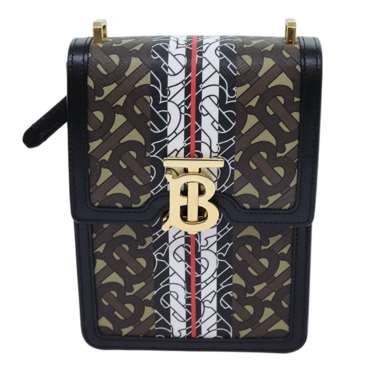 Luxury Burberry Shoulder Bag PVC Leather Brown Auth 70330A