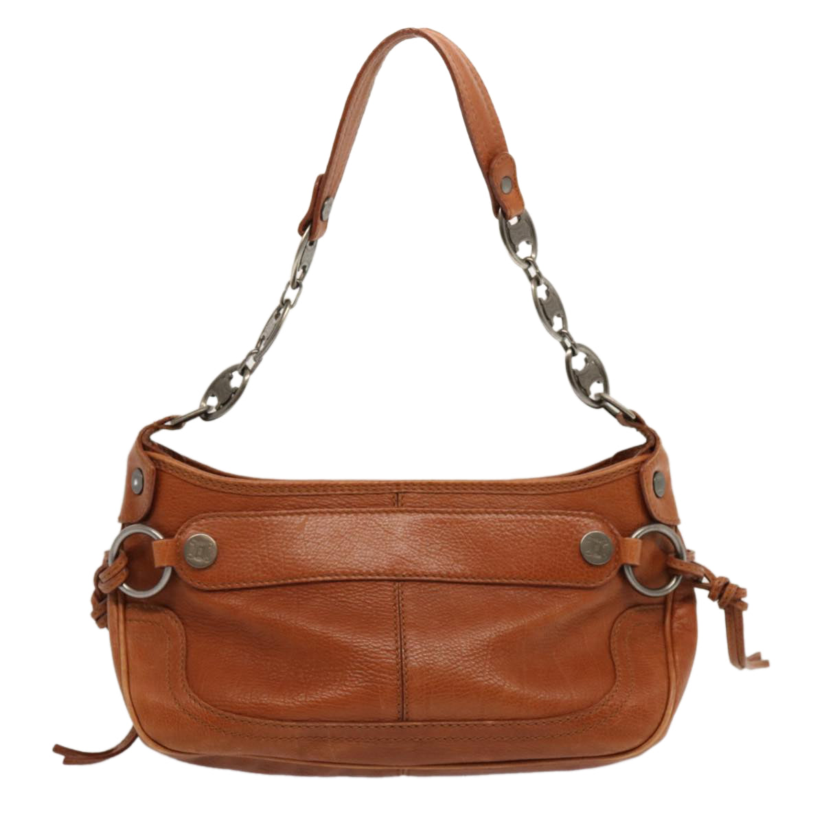 Luxury CELINE Shoulder Bag Leather Brown  70338