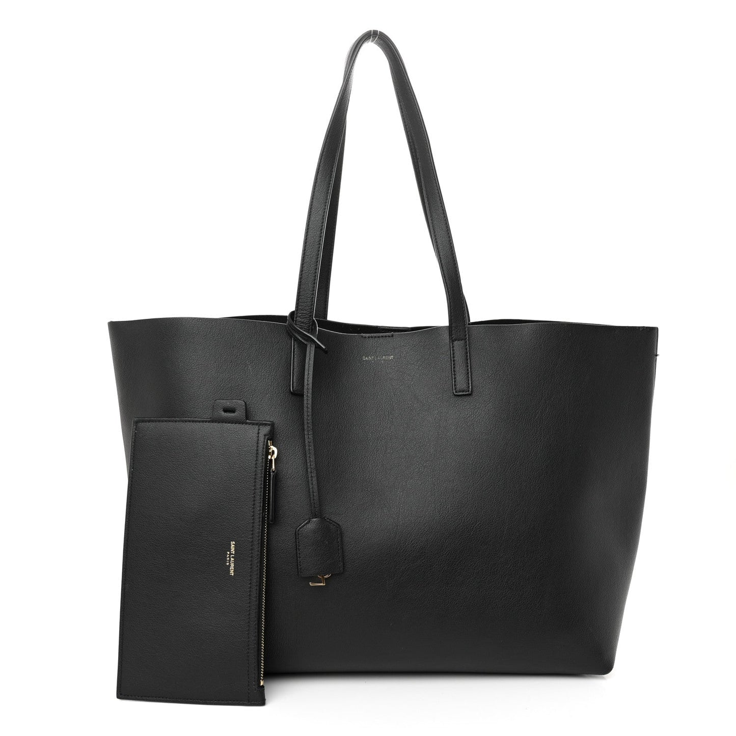 Saint Laurent Calfskin Large Shopping Tote Black
