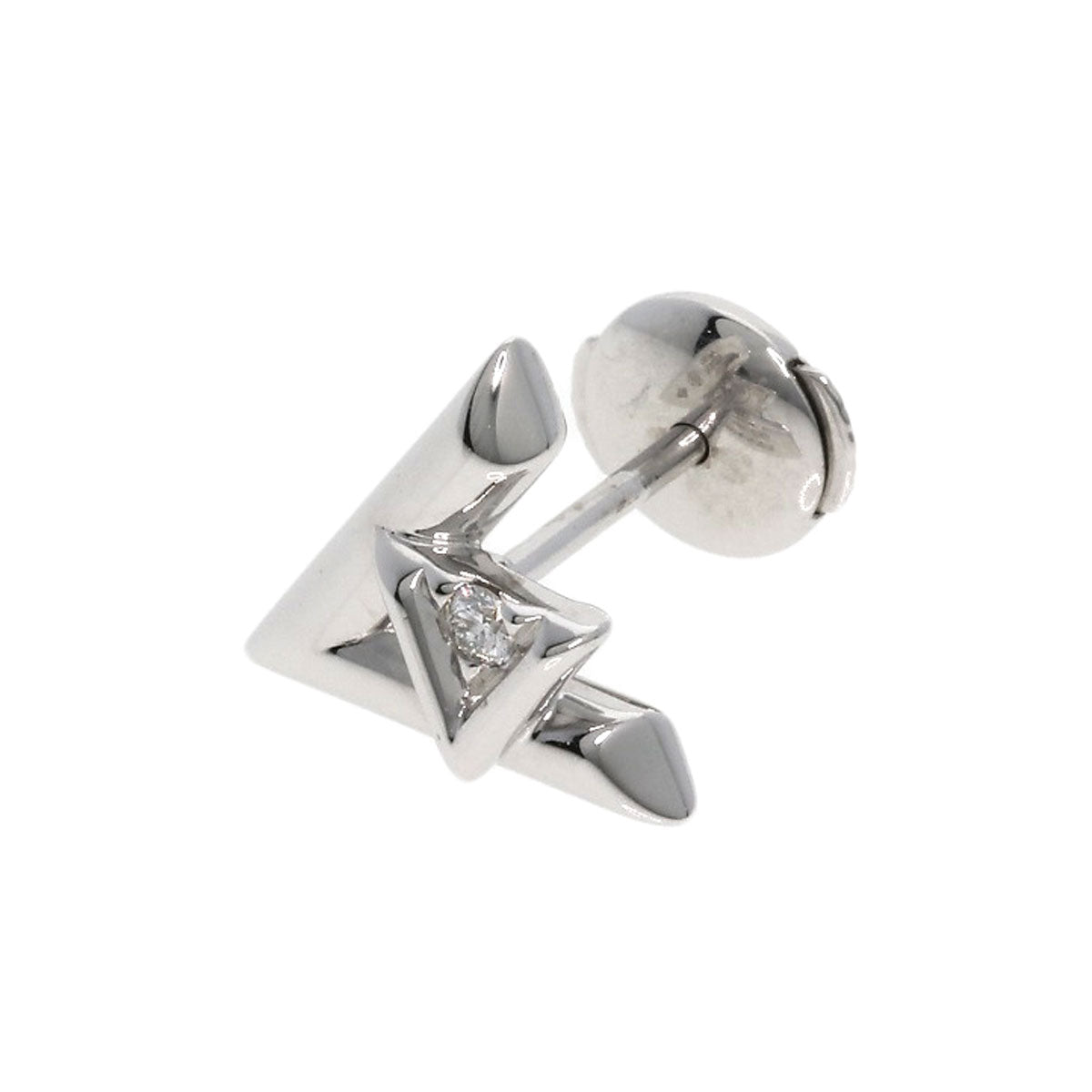 LOUIS VUITTON Pierce K18WG Silver Vault One Diamond One Side Only