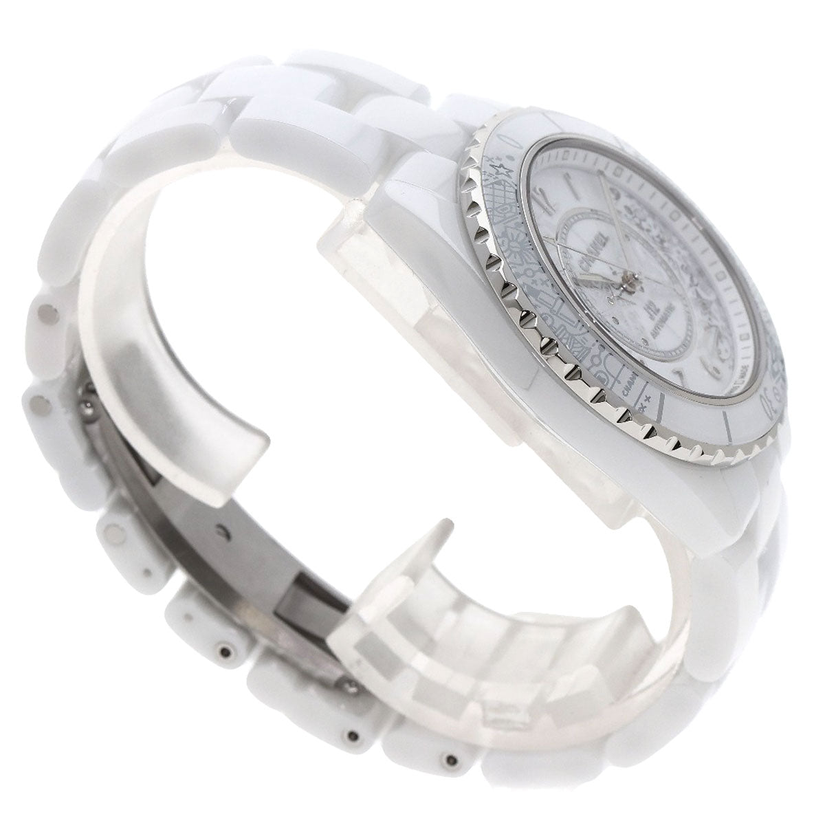 CHANEL Watches Mechanical Automatic H6476 Ceramic, Ceramic Silver J12 1.5" Limited to 2020 pieces worldwide white dial mens