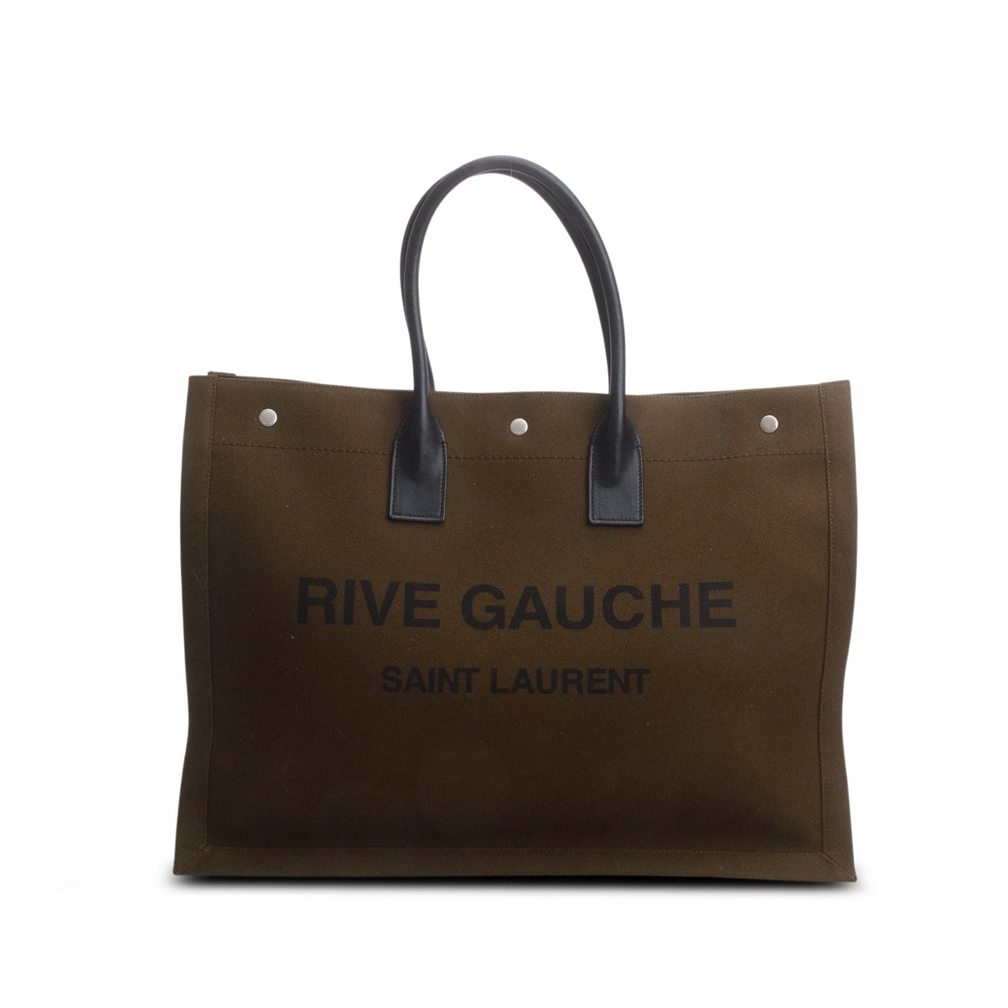 Saint Laurent 2022 Green Canvas Large Rive Gauche Canvas Tote
