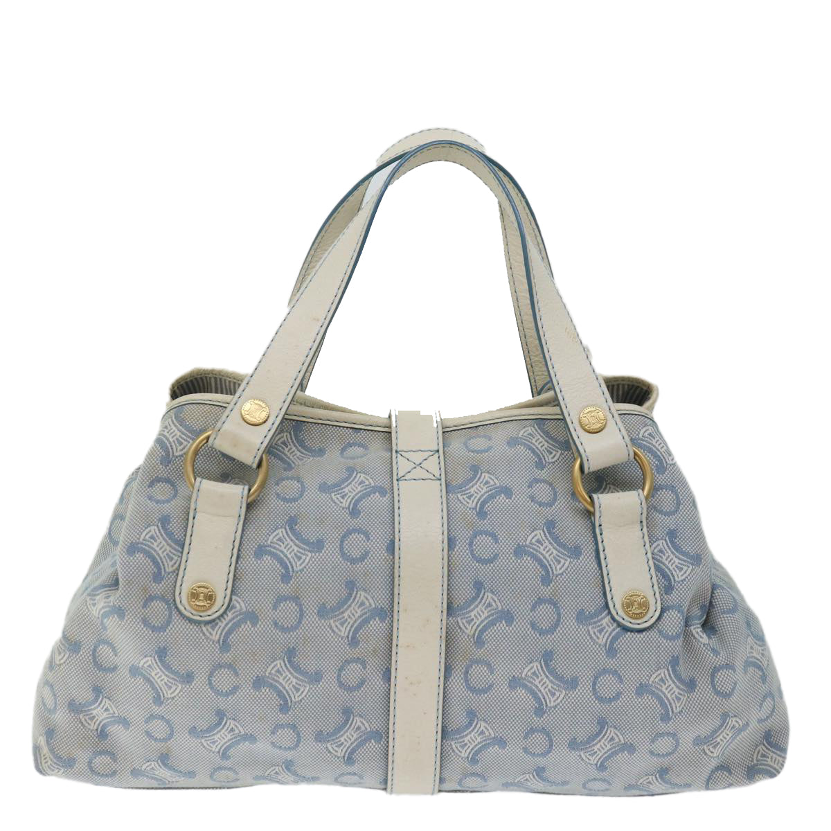 Luxury CELINE C Macadam Canvas Hand Bag Light Blue  70598