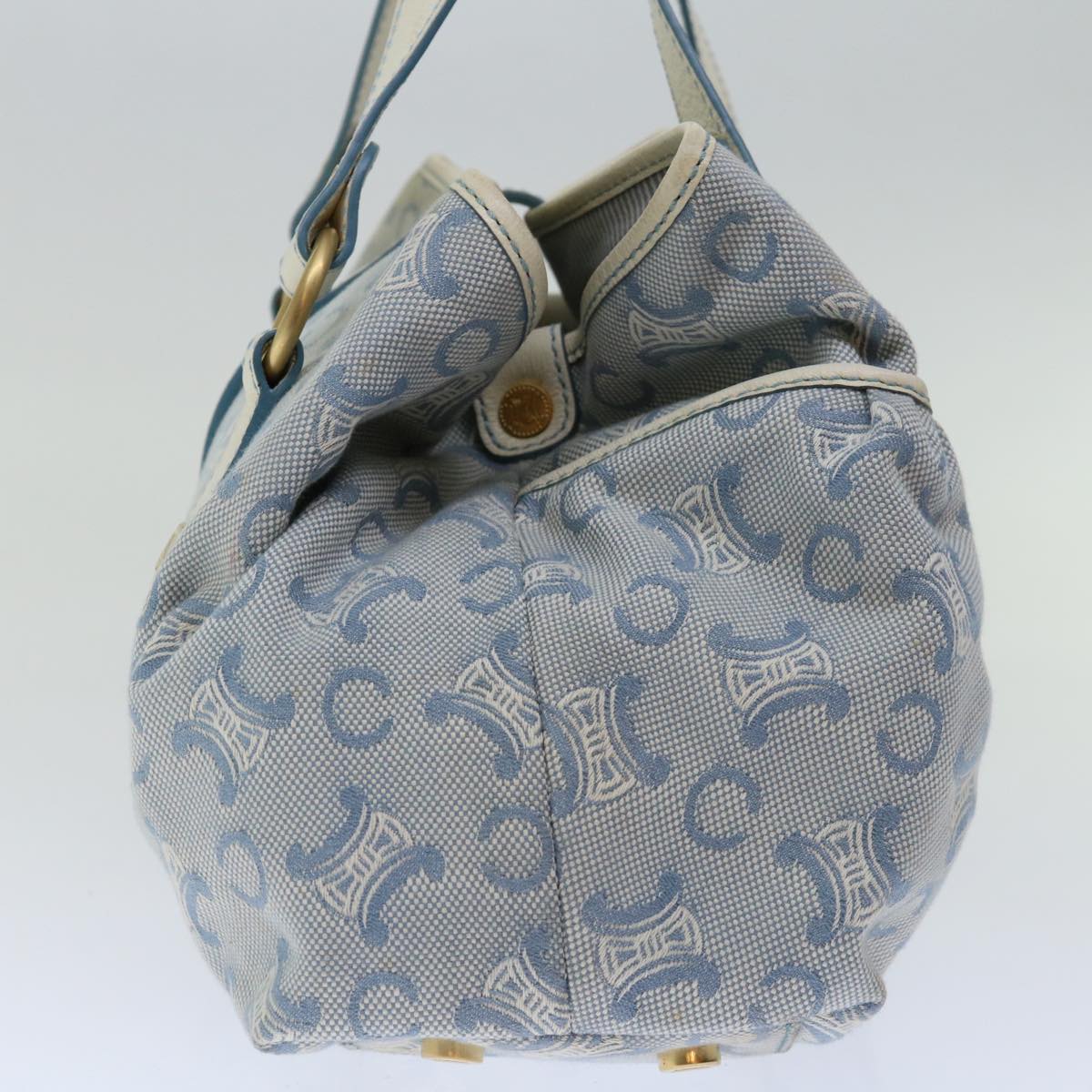 Luxury CELINE C Macadam Canvas Hand Bag Light Blue  70598