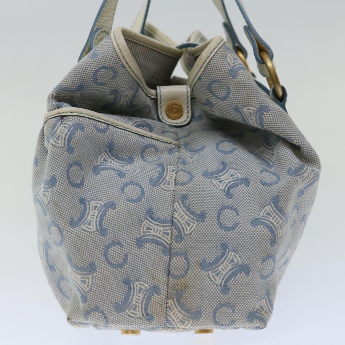 Luxury CELINE C Macadam Canvas Hand Bag Light Blue  70598