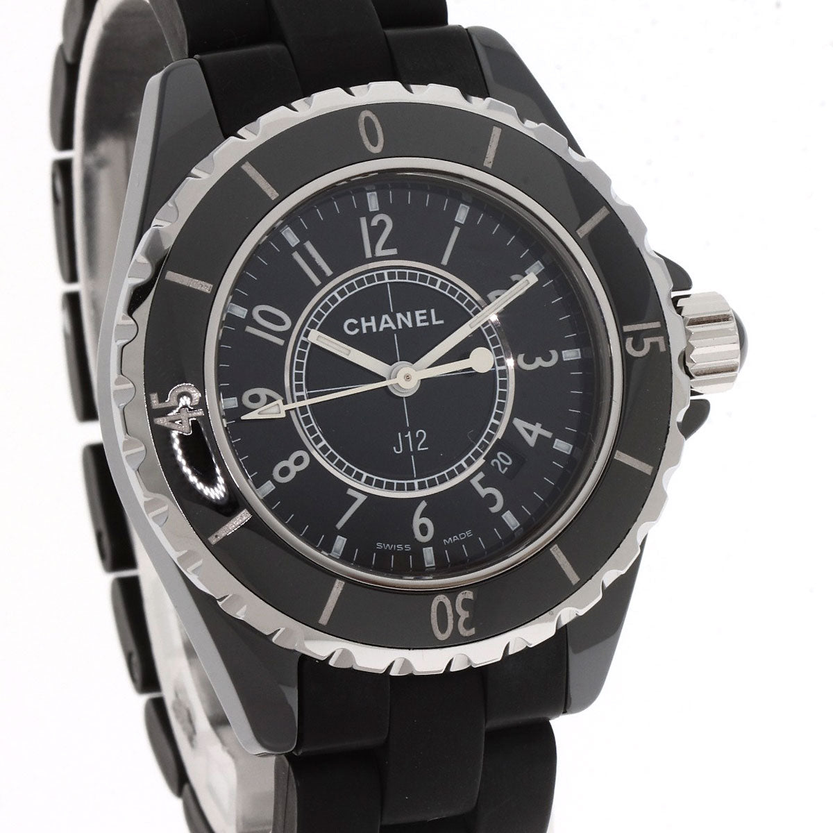 CHANEL Watches Quartz H0681 Ceramic, Rubber black J12 1.3" black dial Women