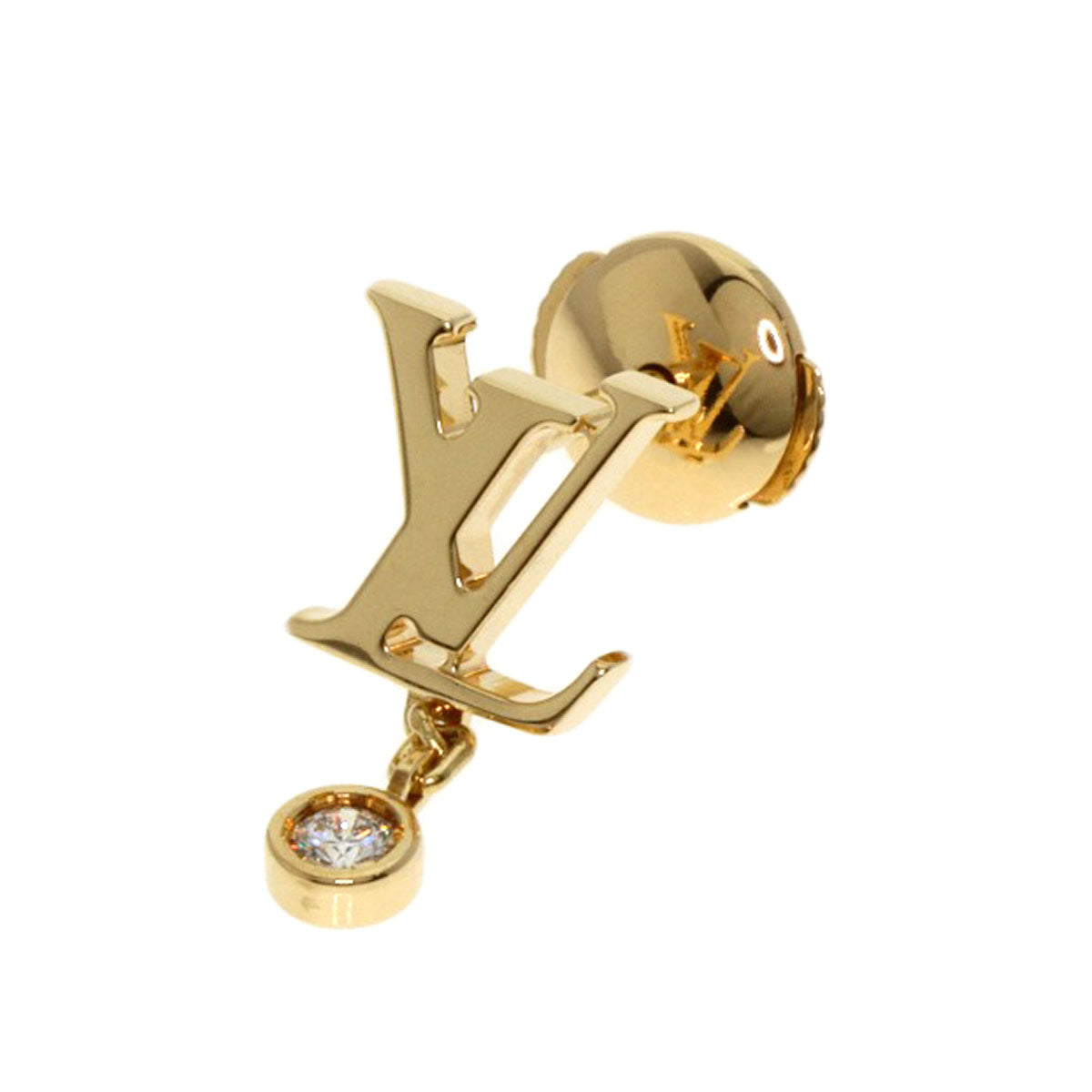 LOUIS VUITTON Pierce 18K Yellow Gold gold Idylle Blossom 1P Diamond One side only Women
