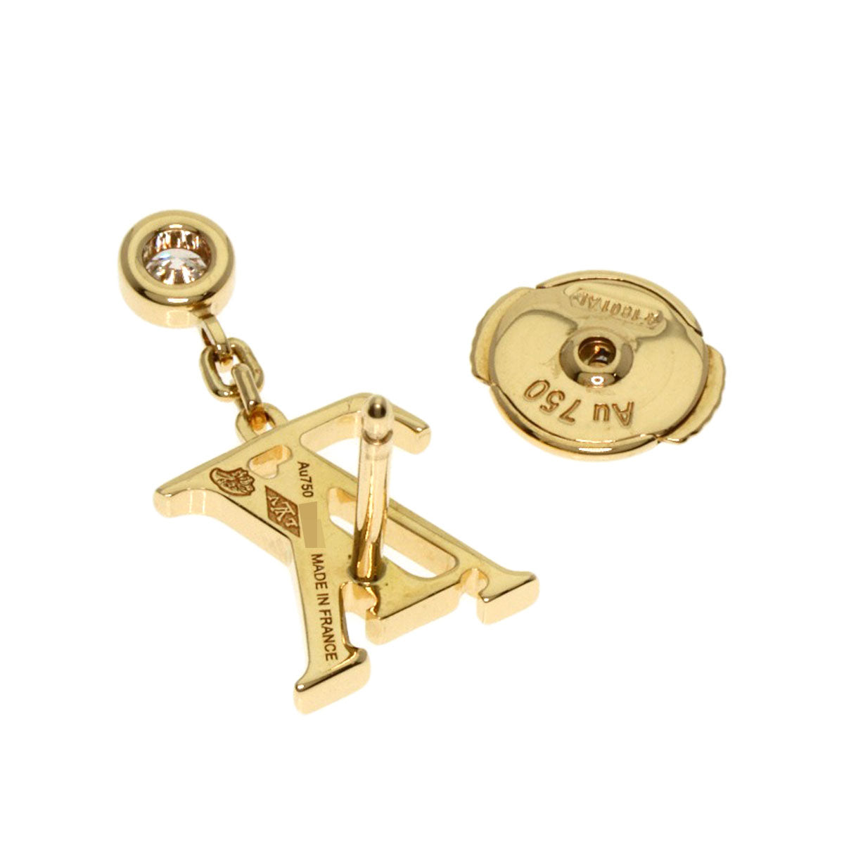 LOUIS VUITTON Pierce 18K Yellow Gold gold Idylle Blossom 1P Diamond One side only Women
