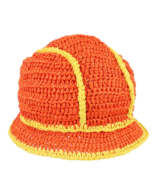 Gucci Womens Raffia Logo Bucket Hat