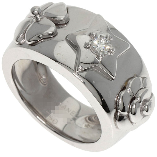 CHANEL Ring K18WG Silver Three Symbols 1P Diamond