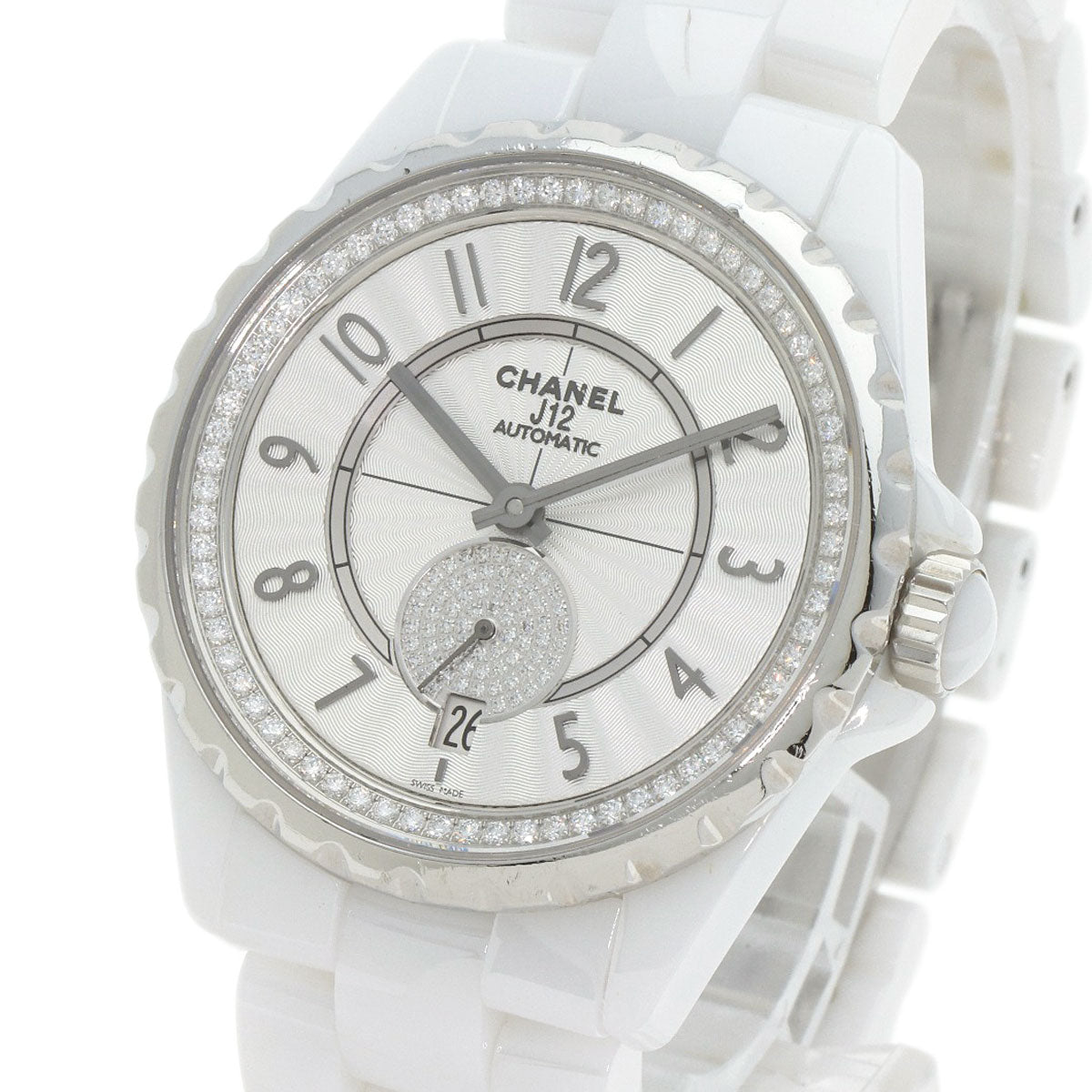 CHANEL Watches Mechanical Automatic H3841 ceramic white J12-365 Diamond White Ceramic Silver dial