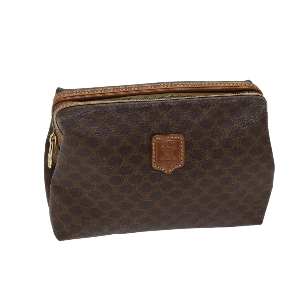 Luxury CELINE Macadam Canvas Pouch PVC Beige  70803