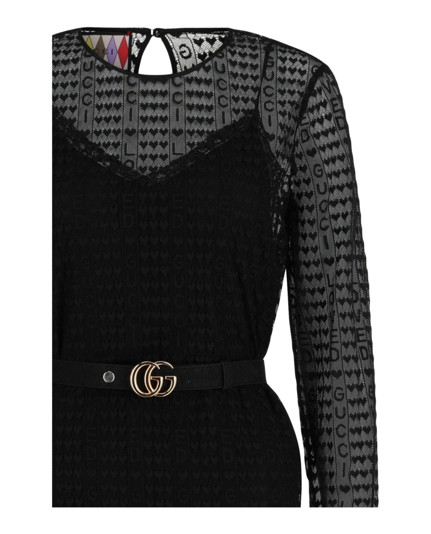 Gucci Womens Lovelight Lace Shift Dress