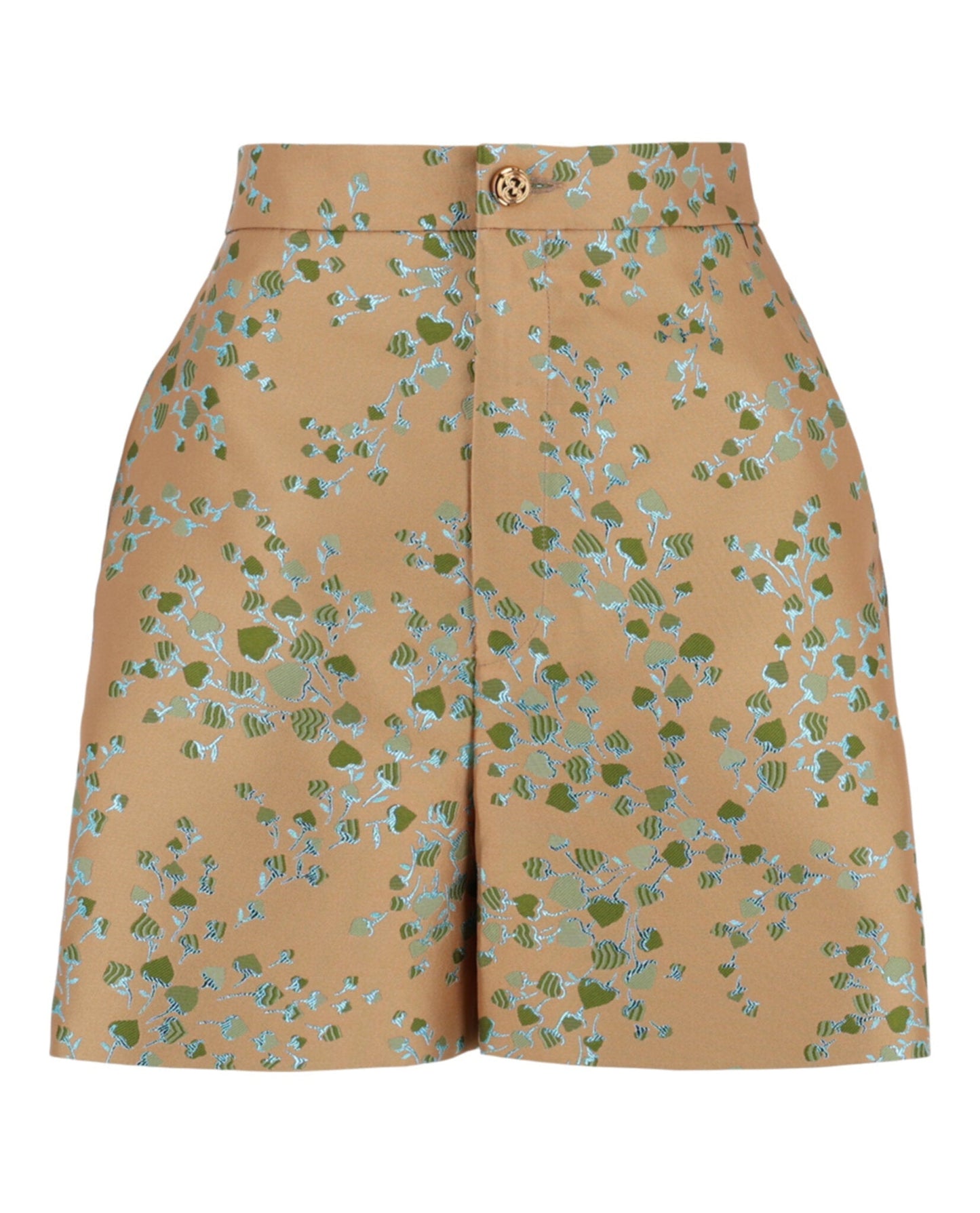 Gucci Womens Metallic Lead Motif Shorts