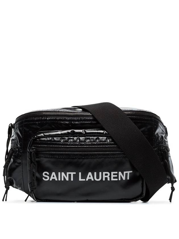 Luxury Saint Laurent Trending 2025 Nylon Logo Nuxx Cross Bag Black
