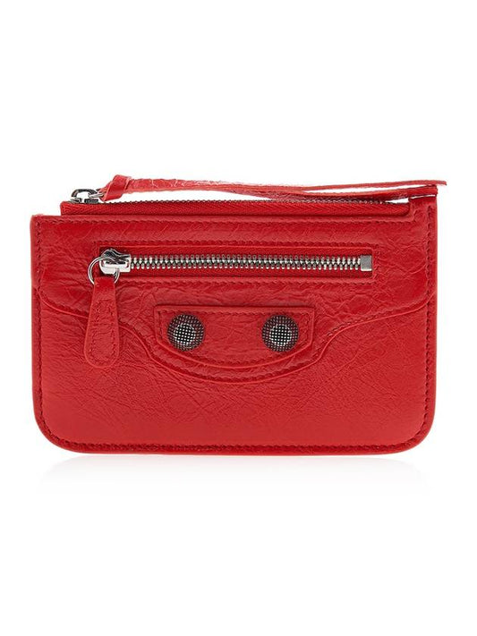 Luxury Balenciaga Trending 2026 Le Cagole Lambskin Card Wallet Red