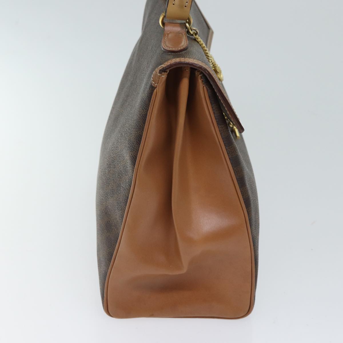 Luxury CELINE Macadam Canvas Hand Bag PVC Brown  71007