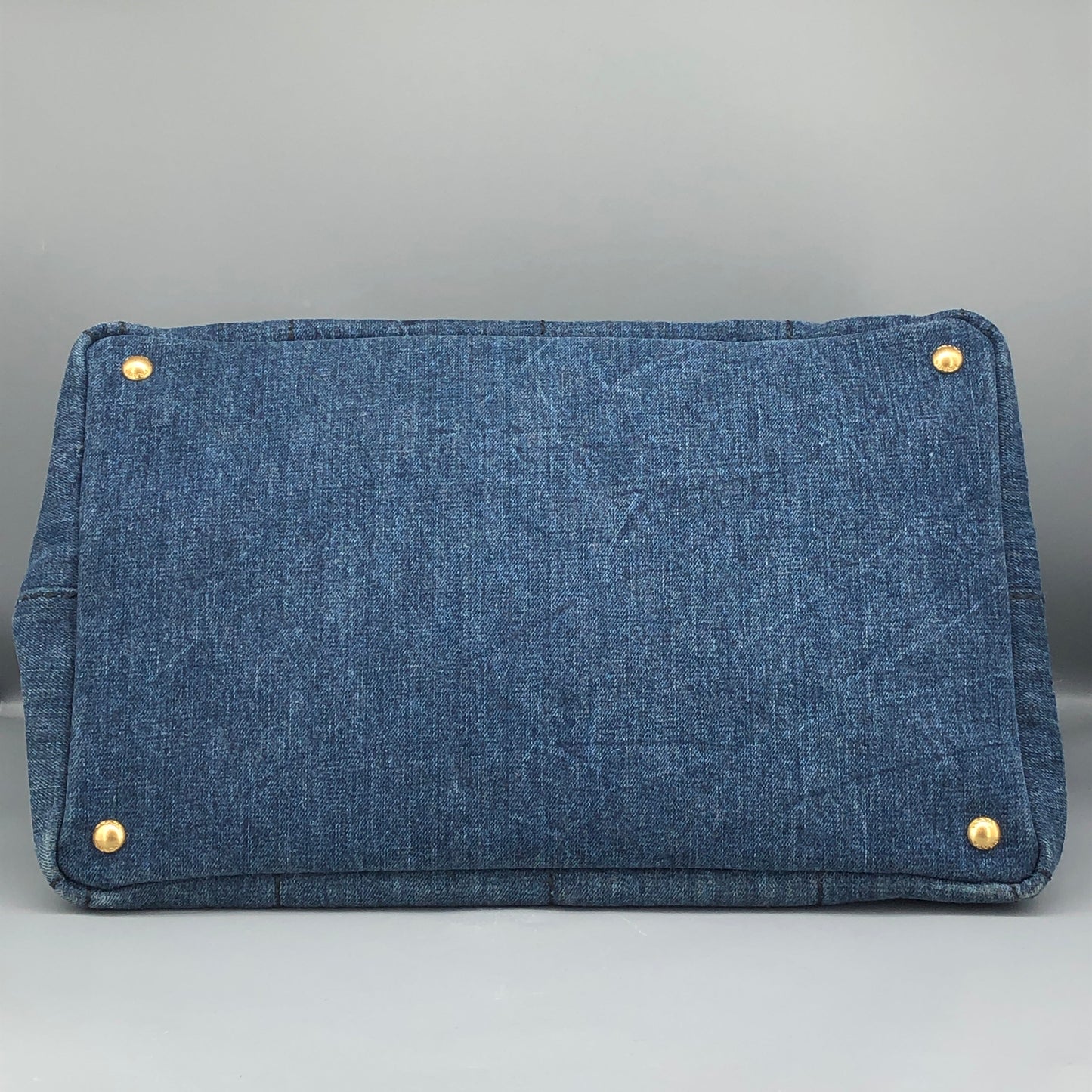 Prada Dark Blue Denim Large Tote Bag Size