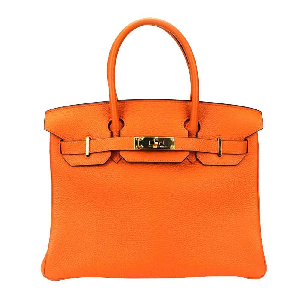 HermesBirkin 30 Orange Bag PHW