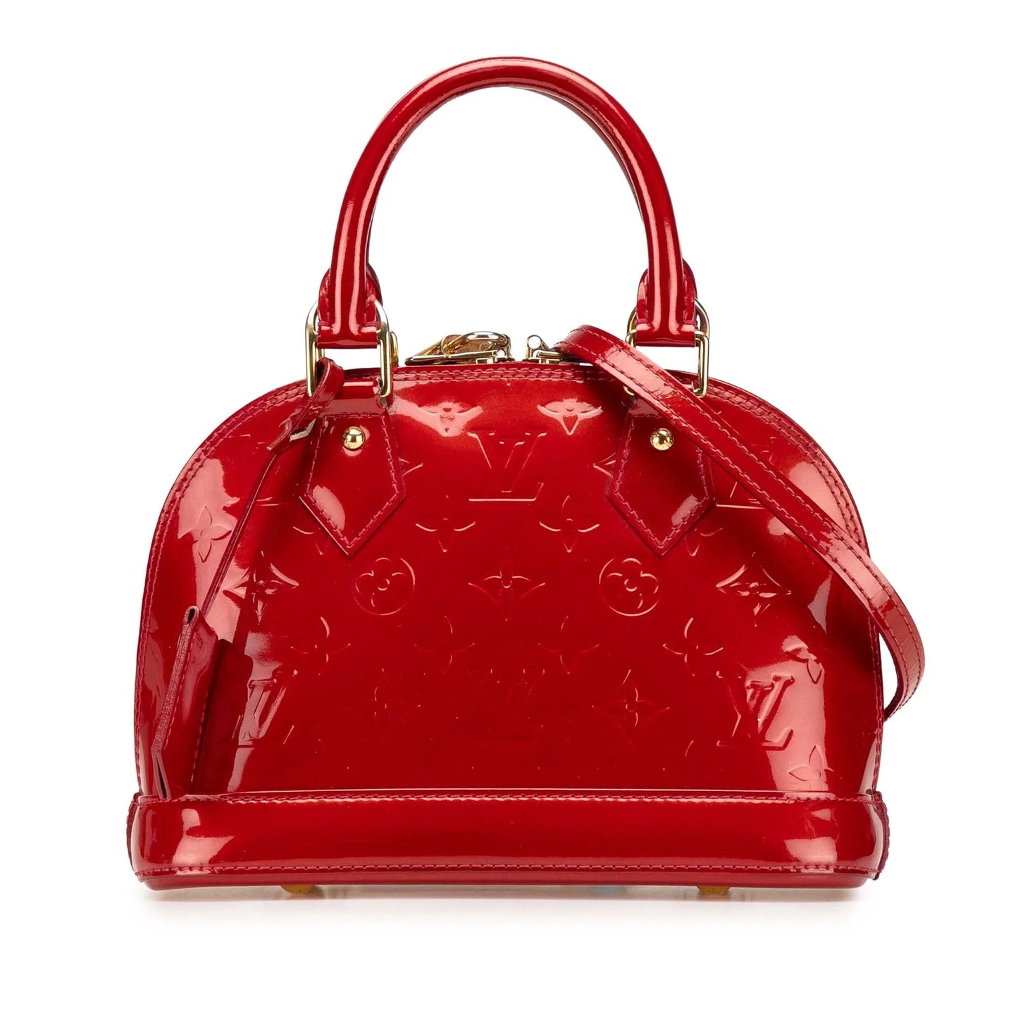 Red Louis Vuitton Monogram Vernis Alma BB Satchel