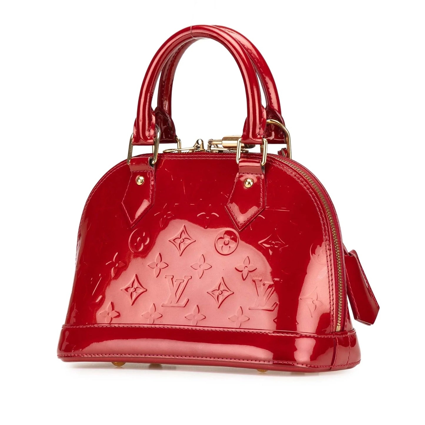 Red Louis Vuitton Monogram Vernis Alma BB Satchel