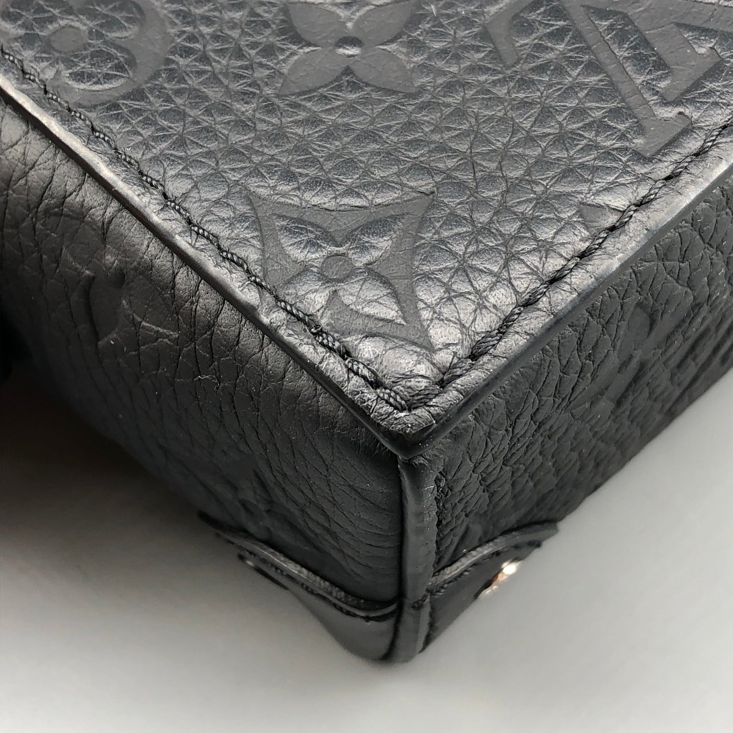 Louis Vuitton Monogram Taurillon Leather Steamer Crossbody Bag Black