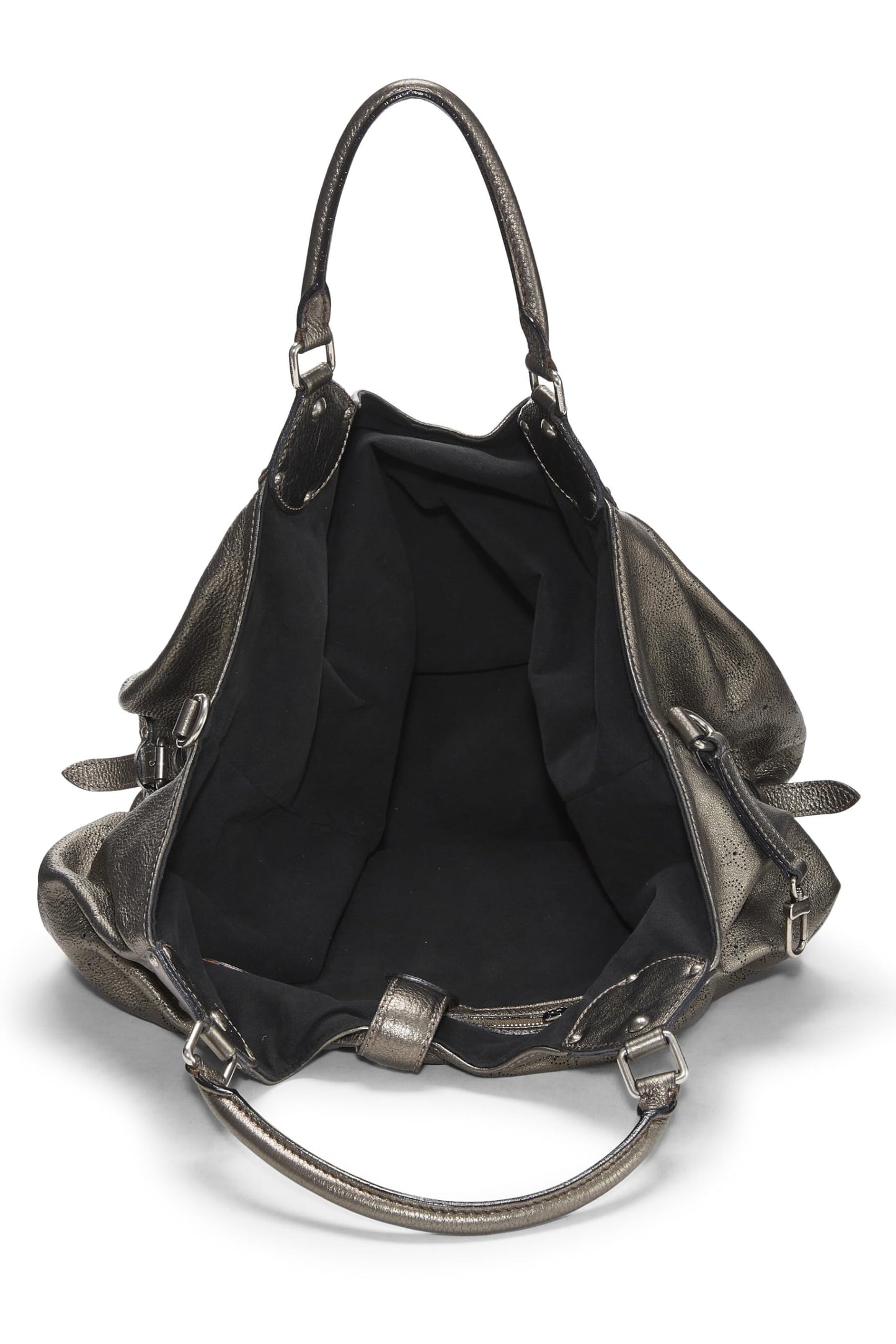 Louis Vuitton, Metallic Silver Monogram Leather Mahina XL, Silver