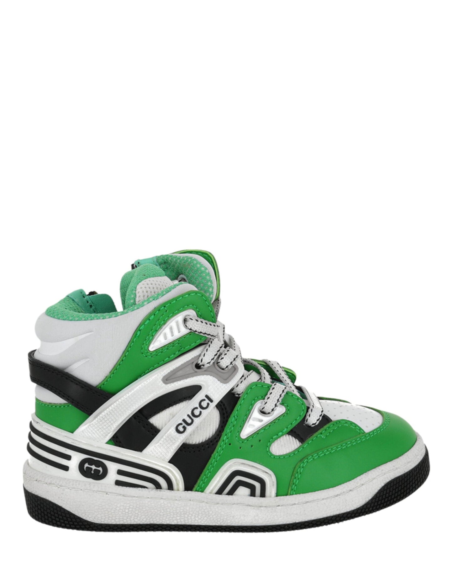Gucci Unisex-Child Basket Leather High-Top Sneakers