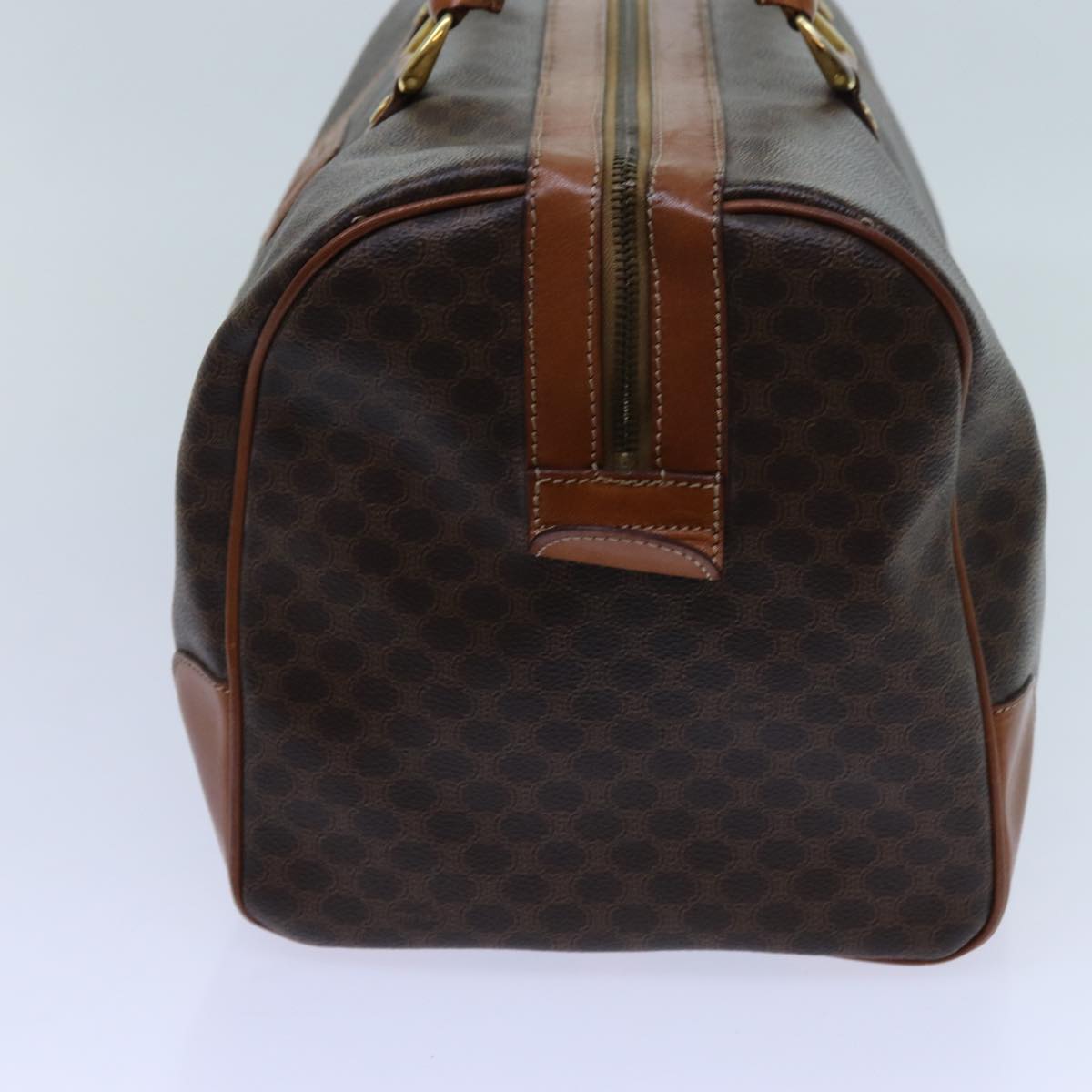 Luxury CELINE Macadam Canvas Boston Bag PVC Brown  71547