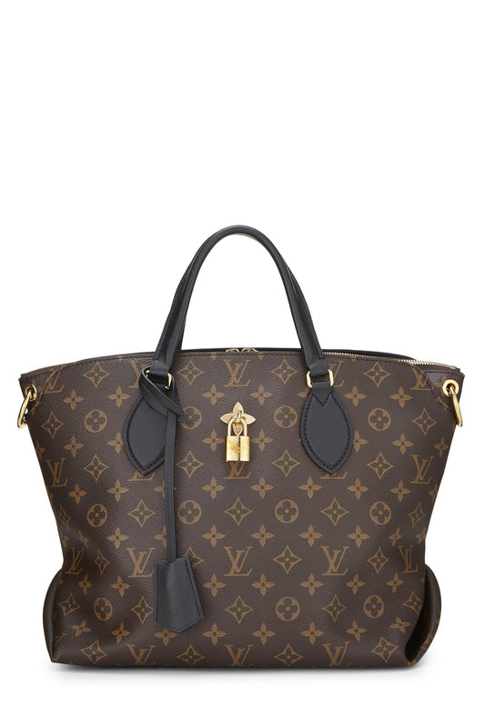 Louis Vuitton, Black Monogram Flower Zip Tote MM, Black