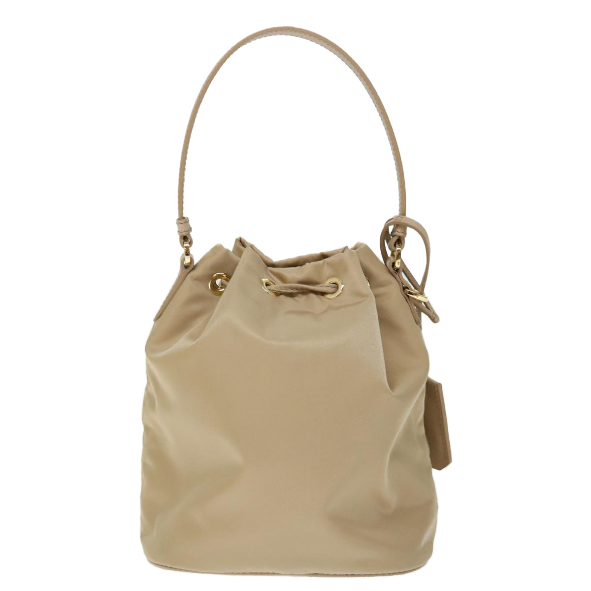 PRADA Shoulder Bag Nylon 2way Beige Auth 71637A